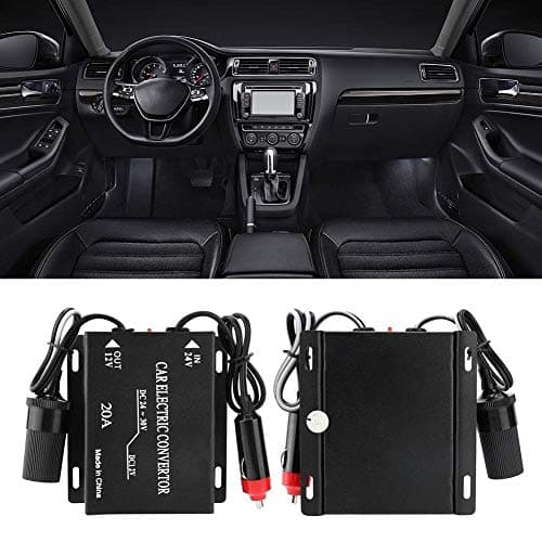 Nikou Step Down Power Supply, 20A Car Power Supply Converter Aluminum Alloy Step Down Transformer 24V To 12V Cigarette Lighter Type for Car Truck Audio — view 2