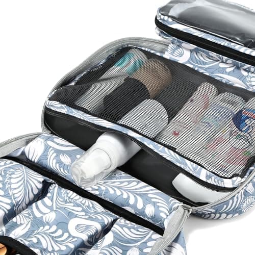 homchen Hanging Toiletry Bag Travel Kit for Men Women, Upgrade Large Capacity Wash Bag Makeup Bag with 4 Compartments, Foldable Compact Size — view 2