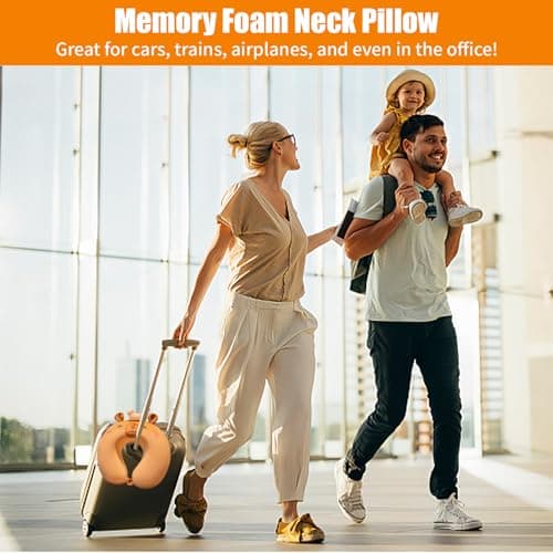 Soft Memory Foam Travel Head Pillow, Lovely Cartoon Animal Kids Pillow, Portable Adults Nap Pillow, U Shaped Cushion Pillow for Home, Office, Sleeping, Neck Support Pillow for Airplane, Car, Train — view 6