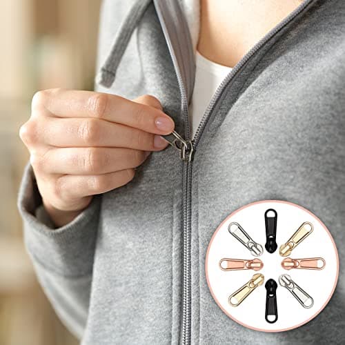 DOITEM 24Pcs Zipper Repair Kit Zip Replacement 5# Zipper Pull Rescue Kit for Clothing Jackets Purses Luggage Backpacks (4 Colors) — view 6