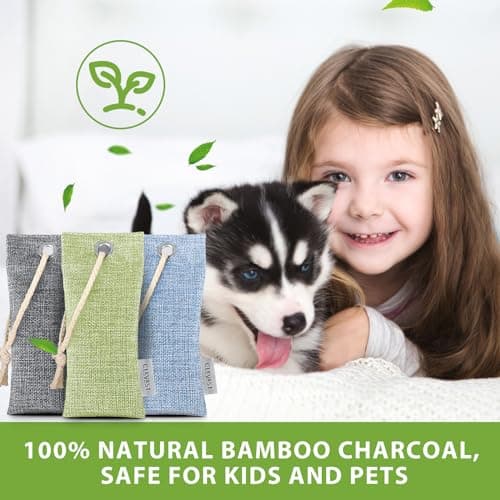 CLEVAST Bamboo Charcoal Air Purifying Bags (6×75g), Removes Odors and Moisture, Nature Fresh Air Purifier Bags, Deodorizer Eliminator, Purifier for Closet, Shoe, Large Room, Car Air freshener — view 6