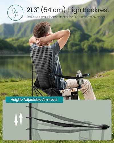 SONGMICS Camping Chairs Set of 2, High Backrest, Weight Capacity 150 kg — view 5