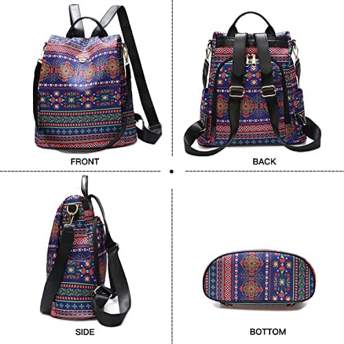 shepretty Waterproof Anti-theft Backpack for Women Travel, 8888R, M, Oxford — view 2