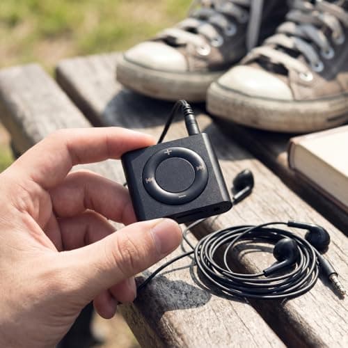 Cocoarm MP3 Player Aluminum Alloy Music Player with Built in Speaker 64GB Card Support HiFi Sound 18 Hour Playback 3.5mm Earphones for Students Running Travel (Black) — view 3