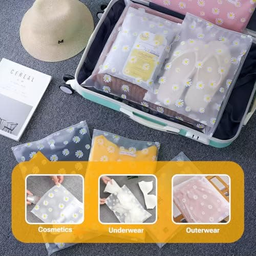 18Pcs Reusable Ziplock Bags, Storage Bags for Clothes, Travel Shoes Organiser Pouches, Waterproof Zip Lock Bags, 3 Sizes — view 5
