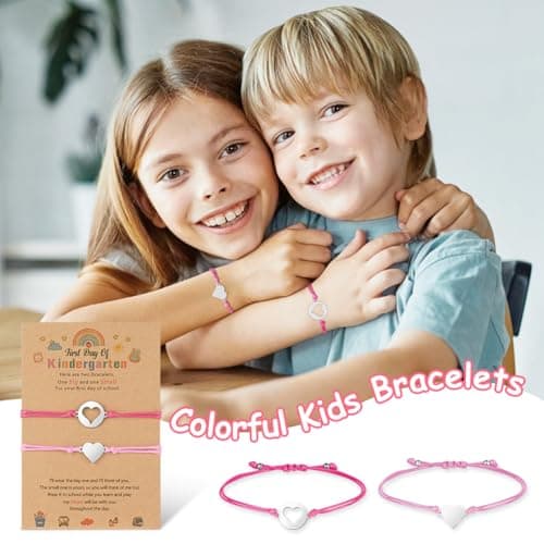 AUAUY 2PCS Back to School Bracelet, Heart Friendship Bracelets for Girls — view 6