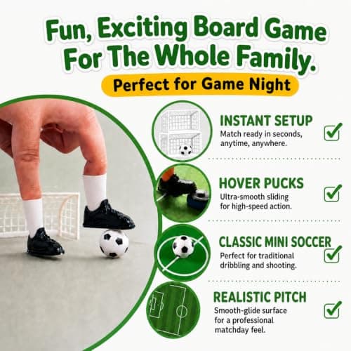 Techspace Finger Mini Football Game, Football Gift for Boys, Party Bag Fillers, Mini Travel Game, Brings People Together, Family Board Games, for 1-4 Players, Ages 6+ — view 2