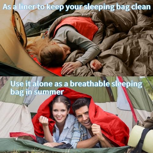 Sleeping Bag Liners-Ultralight Travel Sheets Portable Sleeping Bag Liner for Adults 90x220cm,Camping Hut Sleeping Bag, Ideals for Backpacking Travel Business Trip — view 5