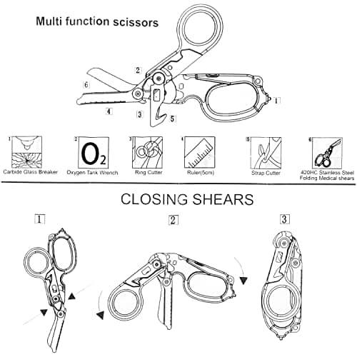 6-in-1 Emergency Response Shears Multi Tool with Holster, 8.1 Inch — view 4