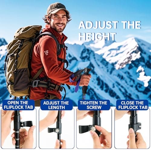 Telescopic Walking Sticks for Men and Women,2 Pack Adjustable Hiking Poles — view 6