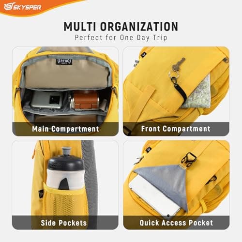SKYSPER Sling Bag RFID Cross Body Bag Recycled Crossbody Backpack Travel Daypack(Apricot) — view 5