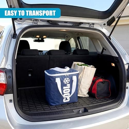 GEEZY Insulated Cool Bag 24 Litre - Keep Food Fresh & Chilled, Foldable Design, Thermal Aluminium Foil Lining, Double Puller Zipper - Great for Family Beach Trips, Picnic, Camping, Grocery Shopping — view 5