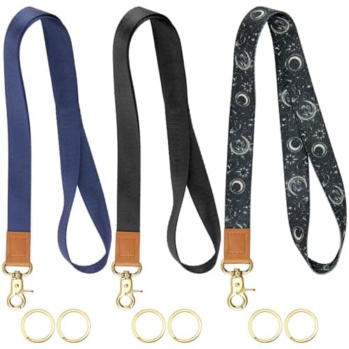 Lunhoo 3 Pack Lanyard with Key Ring, Neck Lanyard, Multi-Purpose Keychain Lanyard for Office Student Travel