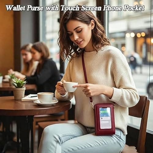 OADAA 2026 New Anti-Theft Leather Bag for Women, Touchscreen Phone Crossbody Bag for Women, Touchscreen Crossbody Purse with 1Pc Keychain (Green) — view 2
