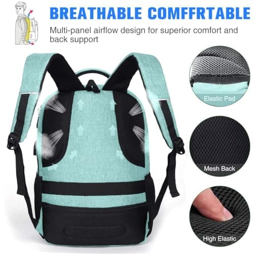 Backpack for Men, School Backpack for Boys Teenagers, Laptop Backpack for School, Daypacks for Work, Hiking, Travel, Camping, turquoise, 15.6" — view 4