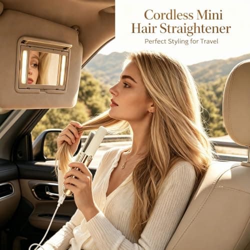 Hair Straighteners Mini Cordless Travel, 5000mAh 2 in 1 Travel Upgrade Hair Straightener|Wireless Portable Hair Curler with USB Charging | Mini Curling Iron, 4/7 Heating Modes, Reduce Frizz — view 4