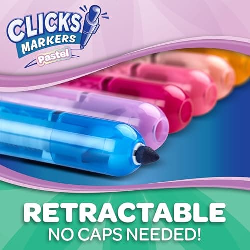 CRAYOLA Clicks - 10 Washable Retractable Capless Felt Tip Pens Pastel — view 5