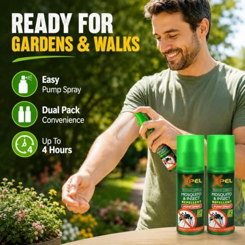 3 x Xpel Mosquito Insect Fly Bite Tropical Formula Pump, 70ml Ultimate Insect Bite Repellent Spray | Fast & Effective Mosquito & Fly Repellent — view 2