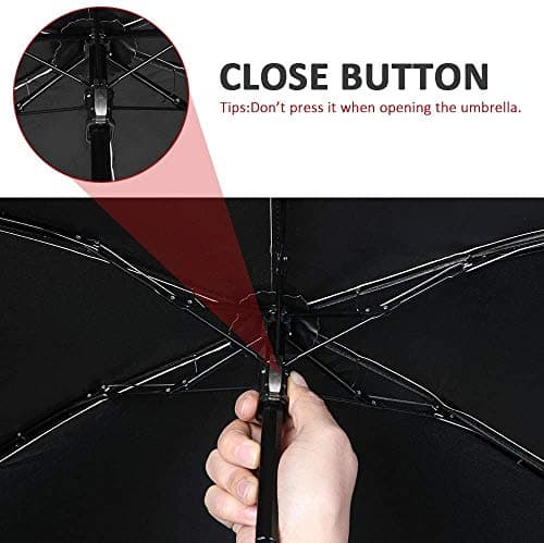 Vicloon Mini Travel Umbrella, Small Compact Umbrella with UPF50+ Protection, 210T Black Rubber Cloth & 6 Aluminum Alloy Ribs Folding Umbrellas, Lightweight Tiny Pocket Umbrellas (Pink) — view 3