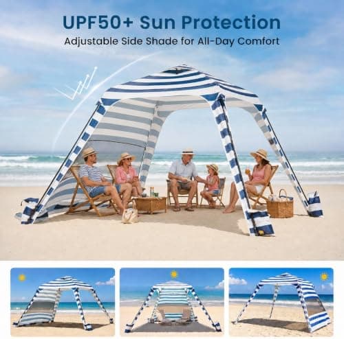MOPHOTO 10x10 FT Beach Cabana, 100 sq ft Beach Canopy — view 3