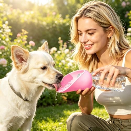 Portable Travel Pet Hydration Cup 2Pcs, Silicone Leak Proof Dog Water Bott — view 6
