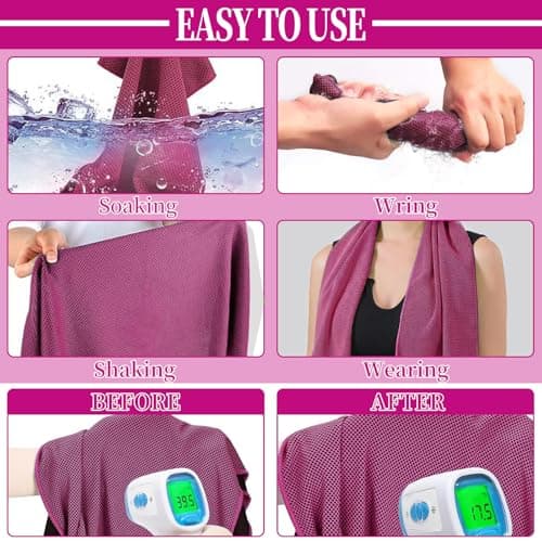 VAKKI Cooling Towel, Ice Cold Sports Sweat Towels for Instant Relief Perfect Coolings Scarf Neck,Forehead, Wristband, Bandana, Stay Cool from Over Heating During All Kinds of Sport and Exercise — view 3