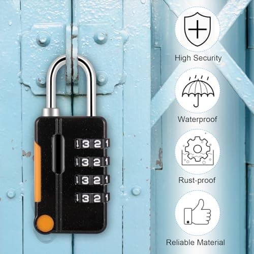 4Pcs Suitcase Locks, Stylish Padlocks with Code, Rustproof Luggage Locks for Suitcases, 4-Digit Small Padlock, Suitcase Padlocks, Waterproof Solid Combination Lock for Travel Suitcase Gym Locker — view 4