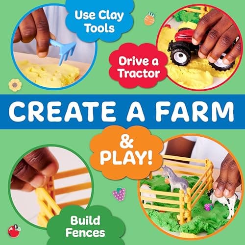 Creativity for Kids Farm Sensory Toys: 11-Piece Set for Toddlers 3-4, Pretend Play Farm Animals & Cloud Clay — view 4