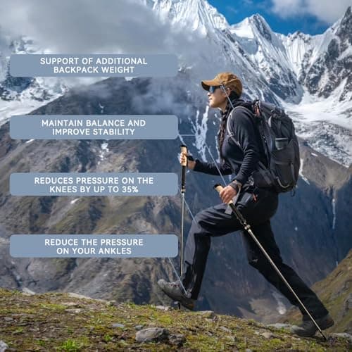 DOBESTS Folding Walking Poles 2 Pack, Lightweight Collapsible Hiking Poles — view 6