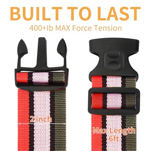 BILIONE 4 Pcs Luggage Straps for Suitcases Strap Lockable Suitcase Belts — view 4
