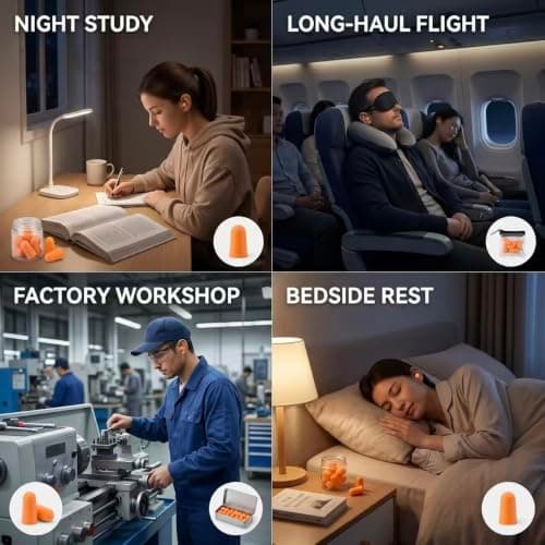Cwmniily 20 Pairs Ultra Soft Foam Ear Plugs, 38dB Noise Reduction Disposable Sleeping Earplugs, Orange Bullet Earplugs for Sleep, Side Sleepers, Travel, Concerts, Work Study Noise Blocking — view 4
