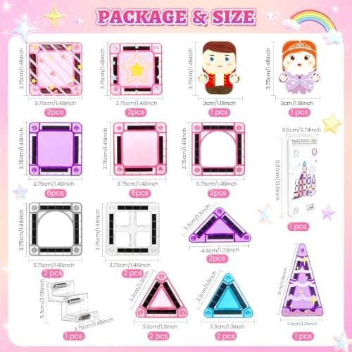 Jovicos Travel Magnetic Tiles for Kids Magnetic Building Blocks with Case — view 6