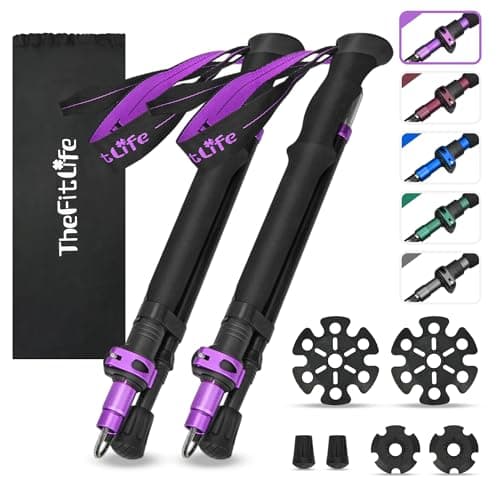 TheFitLife Folding Trekking Poles for Hiking, lightweight Walking Stick