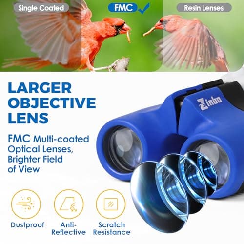 Binoculars for Kids 8x21 High-Resolution Real Optics with Magnifying Glass & Whistle Compass, Kids Binoculars for 3-12 Years Boys and Girls, Best Kids Toys for Outdoor Bird Watching, Hiking, Travel — view 5