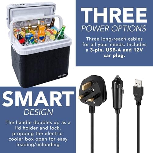 HEFTMAN 24L Electric Cool Box - Electric Cooler Box 12V 240V — view 2