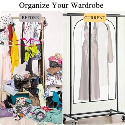2-Pack Extra Long Garment Bags (180cm) | Clear View Hanging Covers for Wedding Dresses, Gowns & Coats | Dust & Water Resistant — view 5