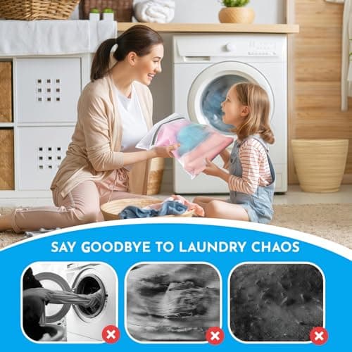 6 Pack Mesh Laundry Bags,Reusable Large Laundry Bags for Washing Machine — view 5