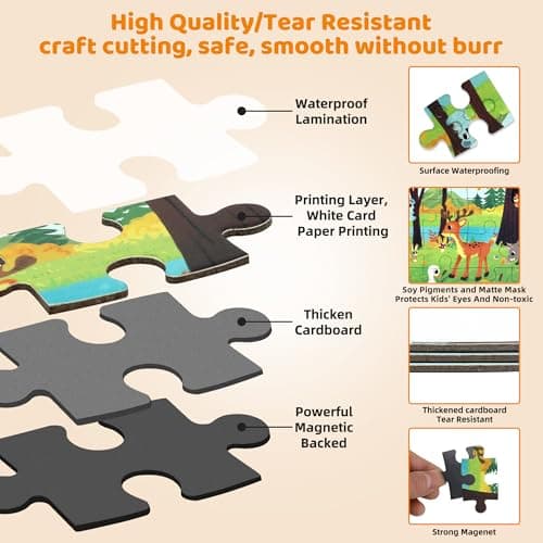SOLTIRA Magnetic Jigsaw Puzzles for Kids 3-5,(3*20PCS),Spring/Autumn/Winter — view 4