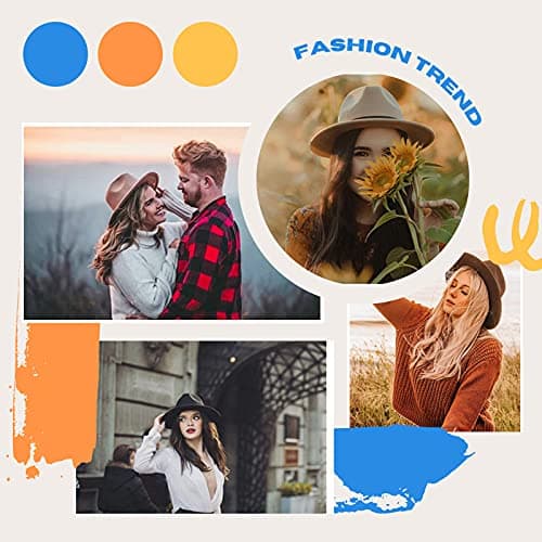 JK Home Womens Mens Classic 1920s Gatsby Fedora Hats, Patchwork Two Tone — view 6
