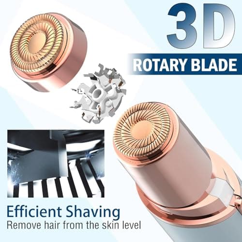 Lady Shaver for Women, Facial Hair Remover, Facial Hair Remover for Women, USB Rechargeable Facial Epilator, Hair Removal Device for Peach Fuzz/Facial Hair/Lip/Chin Travel Size(Pink) — view 3
