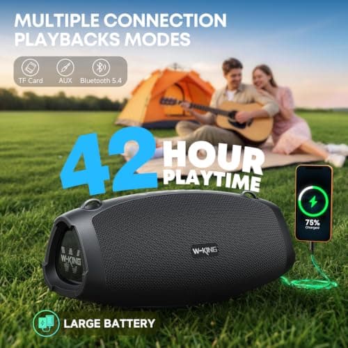 W-KING Bluetooth Speaker, 120W Max Portable Loud Wireless Boombox IPX6 — view 6