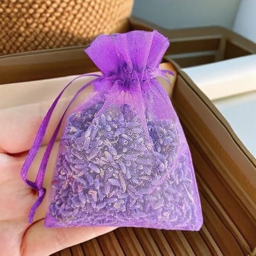 20 Pack Lavender Bags for Wardrobes, Drawers & Cars, Natural Dried lavender Sachets for Moths & Freshness, Empty Lavender Bags to Fill — view 4