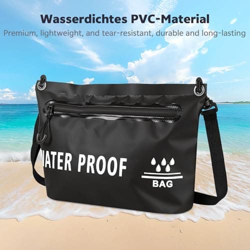 Zocipro Waterproof Bag for Swimming, Waterproof Pouch Bag with Waterproof Phone Pouch Case, 32x20x13 cm Waterproof Dry Bag, Water Tight Bag for Valuables,Surfing,Kayaking,Boating,Beach Camping, Black — view 4
