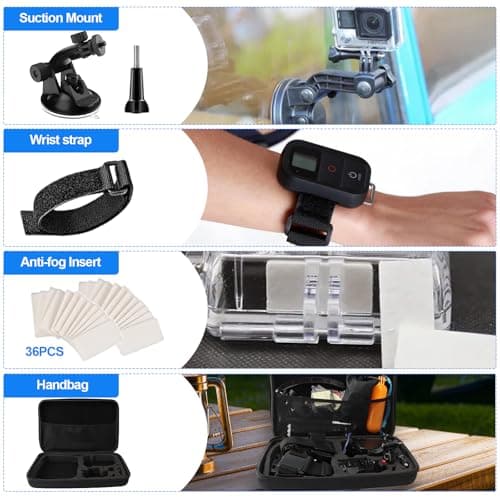 HIMOMO 85-In-1 Action Camera Accessory Kit, Universal go pro accessories set with Chest Strap, action camera mounts, and more for GoPro Hero 9 8 7, SARGO,DJI, Insta and Most Action Cameras — view 4