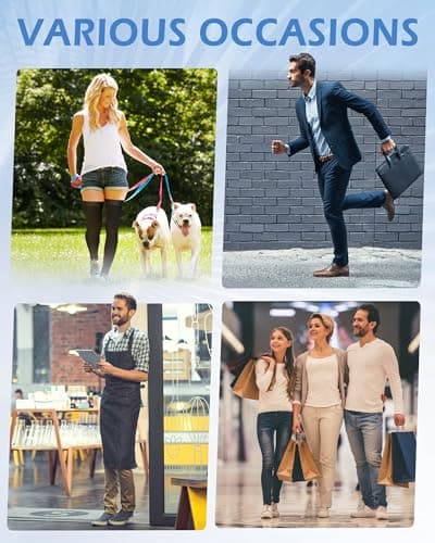 Ailaka 20-30 mmHg Compression Stockings for Women Men, Thigh High Open Toe — view 6
