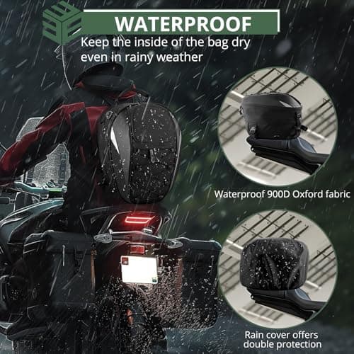 EYPINS Waterproof Motorcycle Backpack with Helmet Carrier & Waterproof Bag - 24-36L Expandable — view 4