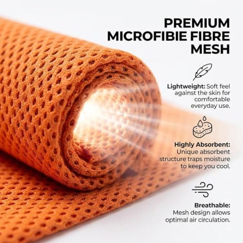 Reusable Microfibre Cooling Towel with Storage Bottle, Orange, 1 Piece — view 2