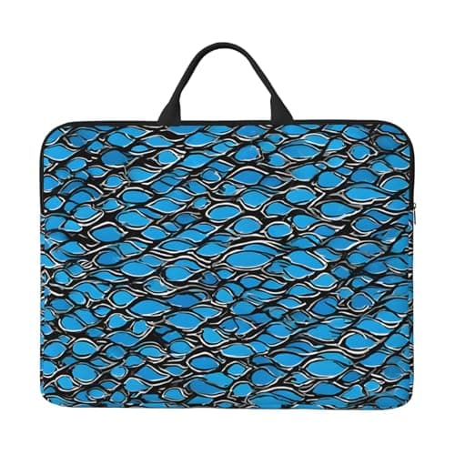 Silver Fish Scale Print 14in Laptop Case With Thick Pearl Cotton Padding For Daily Travel, Business Trips, And Commuting, Black, One Size