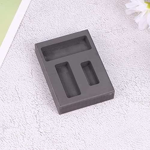 Operitacx Graphite Ingot Mold Melting Casting Mould with Strong Acid and Alkali Resistance 3 Slots Molded High Purity Graphite for Gold and Non-Ferrous Metal Craft Suitable for Emergency — view 6