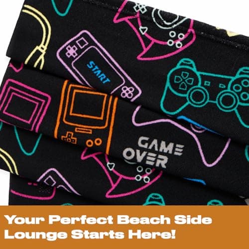Dreamscene Swimming Towels for Kids Gaming, Microfibre Beach Towels for Adults Kids Gym Pool Beach Holiday Essentials Super Soft Quick Dry Towel, Black - 71cm x 152cm — view 6